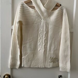 Baby Phat Rare Off-White Off-the-Shoulder Sweater